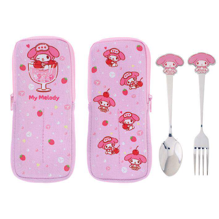 香港正版melody儿童成人旅行餐具套装外出卫生午餐叉勺筷不锈钢