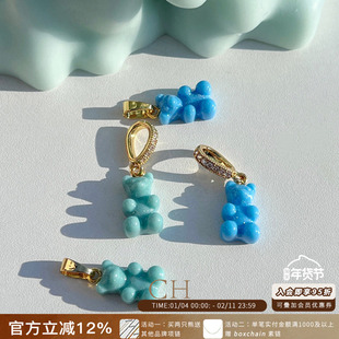 现货CRYSTAL HAZE正品 新色可爱小熊吊坠/耳环 个性挪威小众配饰