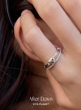 韩国After Dawn胖爱心纯银戒指素戒小众设计感日常叠戴925银细戒