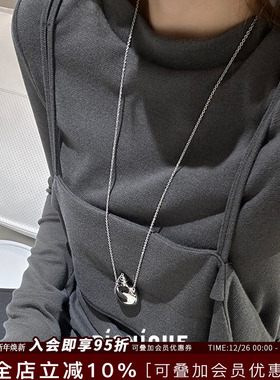 Picnique银色酒壶小众项链毛衣链