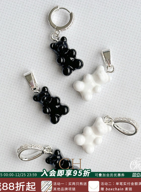 CRYSTALHAZE正品小熊吊坠耳环