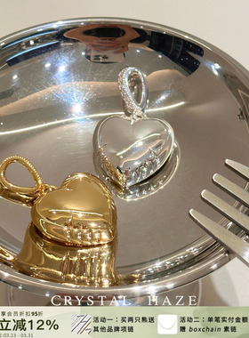 现货CRYSTAL HAZE正品爱心气球钻扣吊坠项链小众个性时尚金银两色