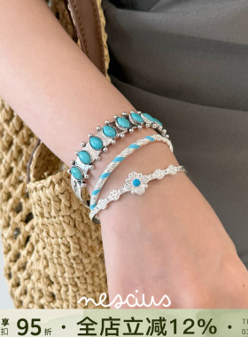 nescius螺纹滴胶手镯金银两色
