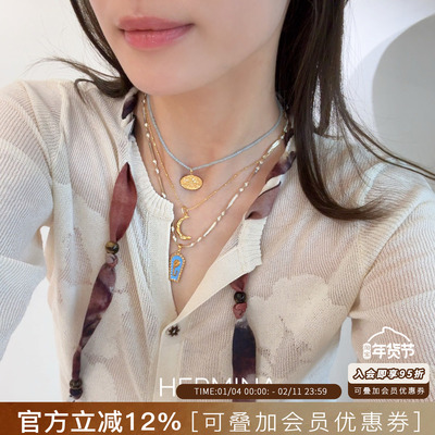 HerminaAthens纯银多吊坠项链