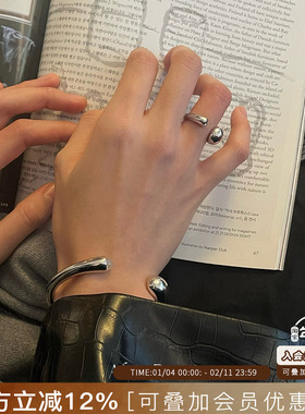 After Dawn韩国设计师 Eclipse Blod戒指粗版原创小众设计开口戒