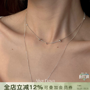 After 甜甜圈项链纯银基础百搭日常锁骨链细链女 Dawn韩国设计师