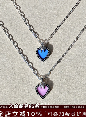 Vita Planet买手店 韩国品牌SSIL正品 立方体线心爱心吊坠锁骨链