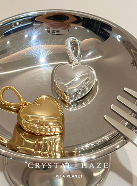 现货CRYSTAL HAZE正品爱心气球钻扣吊坠项链小众个性时尚金银两色