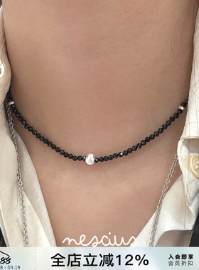 Vita Planet买手店nescius【极夜星河】黑色串珠项链小众锁骨链女