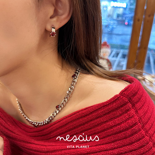 nescius新年圣诞款925银针耳钉