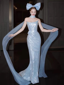 天鹅颈纱 仙气飘飘 长款 新娘造型脖子纱 拖尾纱 造型头纱旅拍影楼