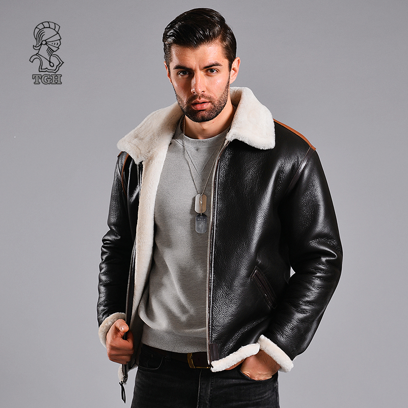 进口英国空军真皮皮衣男