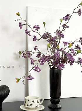 中古风高级感紫色鸢尾仿真花摆件客厅餐桌插花花器酒店样品间新品