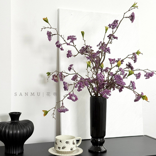 中古风高级感紫色鸢尾仿真花摆件客厅餐桌插花花器酒店样品间新品