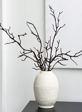 黄山龙枣假树枝干树枝插花高端花材配件软装家居装饰仿真插花枯枝