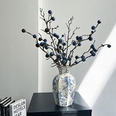 仿真蓝莓果摆设摆件客厅餐厅装 饰氛围感提升仿真花高级感逼真花束