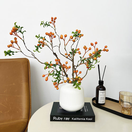 高品质创意仿真发财果沙棘果红酱果秋实果仿真花客厅装饰品摆件