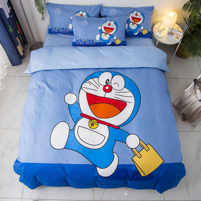 卡通四件套可爱猫学生被套床单床笠卡通儿童男孩床上三4件套2m