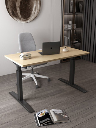 手动升降办公站立式桌支架-10件电脑可桌调节台式餐腿家用实木简