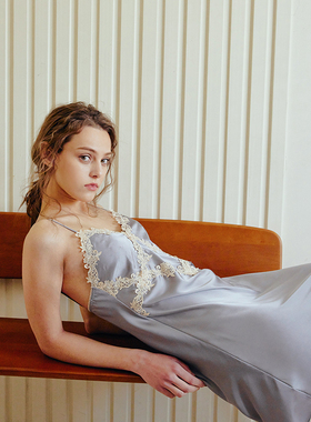 NT夏天性感丝质吊带冰丝睡衣蕾丝睡裙打底裙衬裙家居服睡衣裙女夏