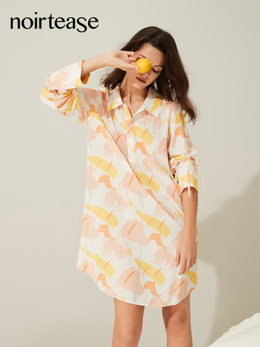 夏季薄款印花女士家居服睡衣裙