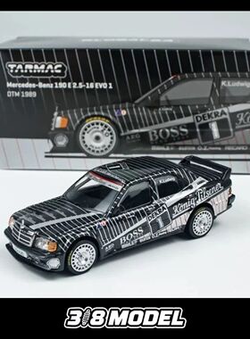 现货 TW 1:64 奔驰 Benz 190E 黑色 1号 合金汽车模型