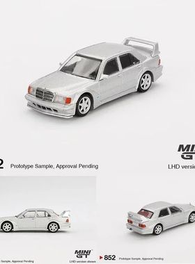 【318现货】MINIGT 852 1:64 奔驰 Benz 190E 银色 合金汽车模型