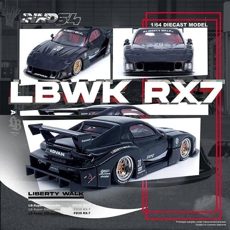 现货 INNO 1:64 马自达 MAZDA RX7 FD3S LB宽体 黑白 合金车模