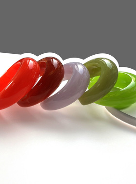 日韩小版细手腕女神开口可树脂手镯多色透明精巧亚克力手饰外贸