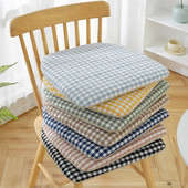 四季 全棉加厚简约马蹄形椅子垫防滑纯色可拆洗垫子椅子家用餐椅垫