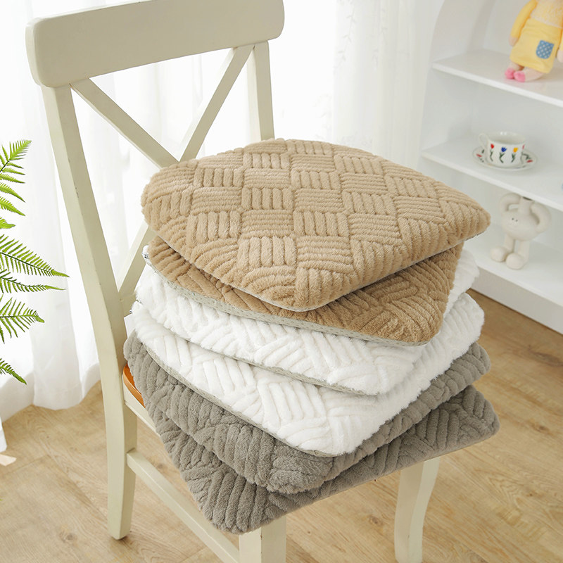 冬季简约马蹄形加厚保暖兔毛绒防滑纯色可拆洗垫子椅子家用餐椅垫,居家布艺,椅垫,淘宝优惠券,粉丝福利购,淘宝优惠卷