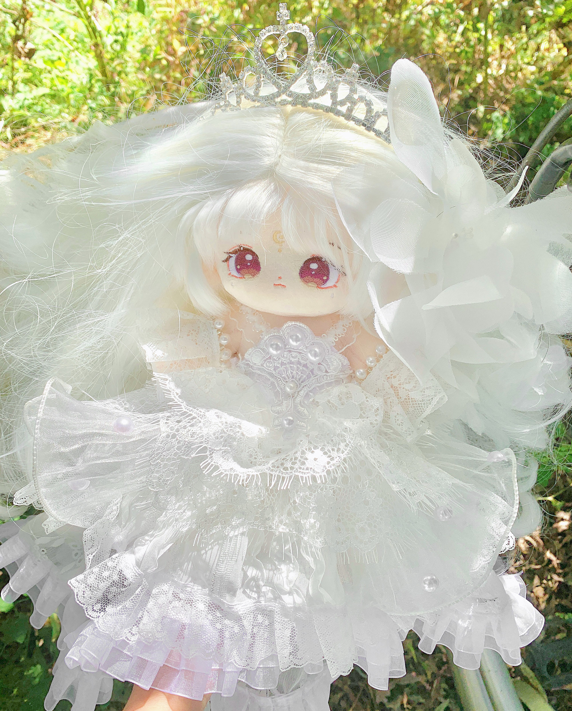 【兔泡泡娃衣店】纯白鸢尾 棉花娃娃娃衣拖尾大裙摆婚纱长腿体,模玩/动漫/周边/娃圈三坑/桌游,棉花娃娃,淘宝优惠券,粉丝福利购,淘宝优惠卷