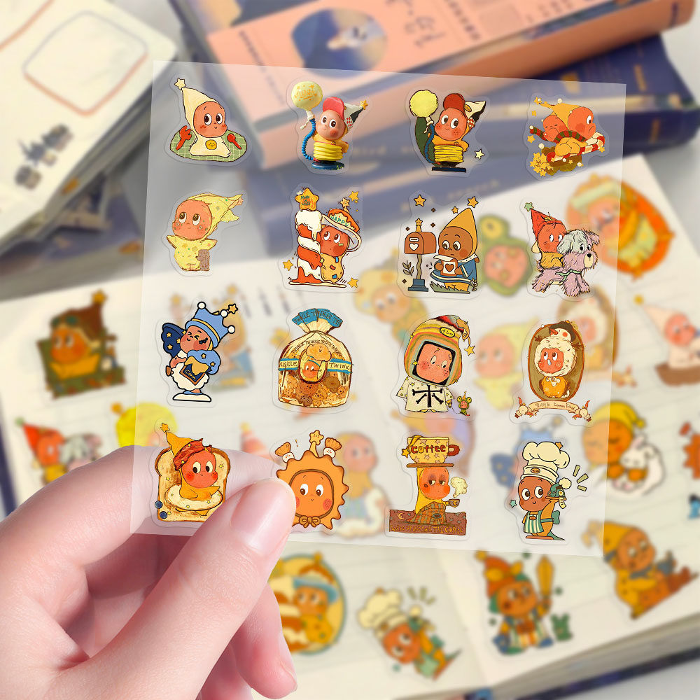 高清透明款】360贴星星人贴纸热门二次元玩偶可爱卡通治愈水杯贴