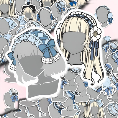 洛丽塔人物发饰OC贴纸