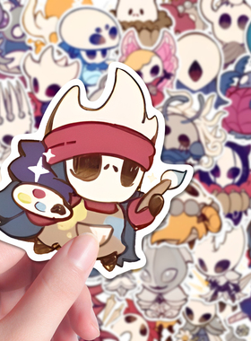 160张空洞骑士贴纸创意卡通二次元可爱游戏周边手机壳平板装饰贴