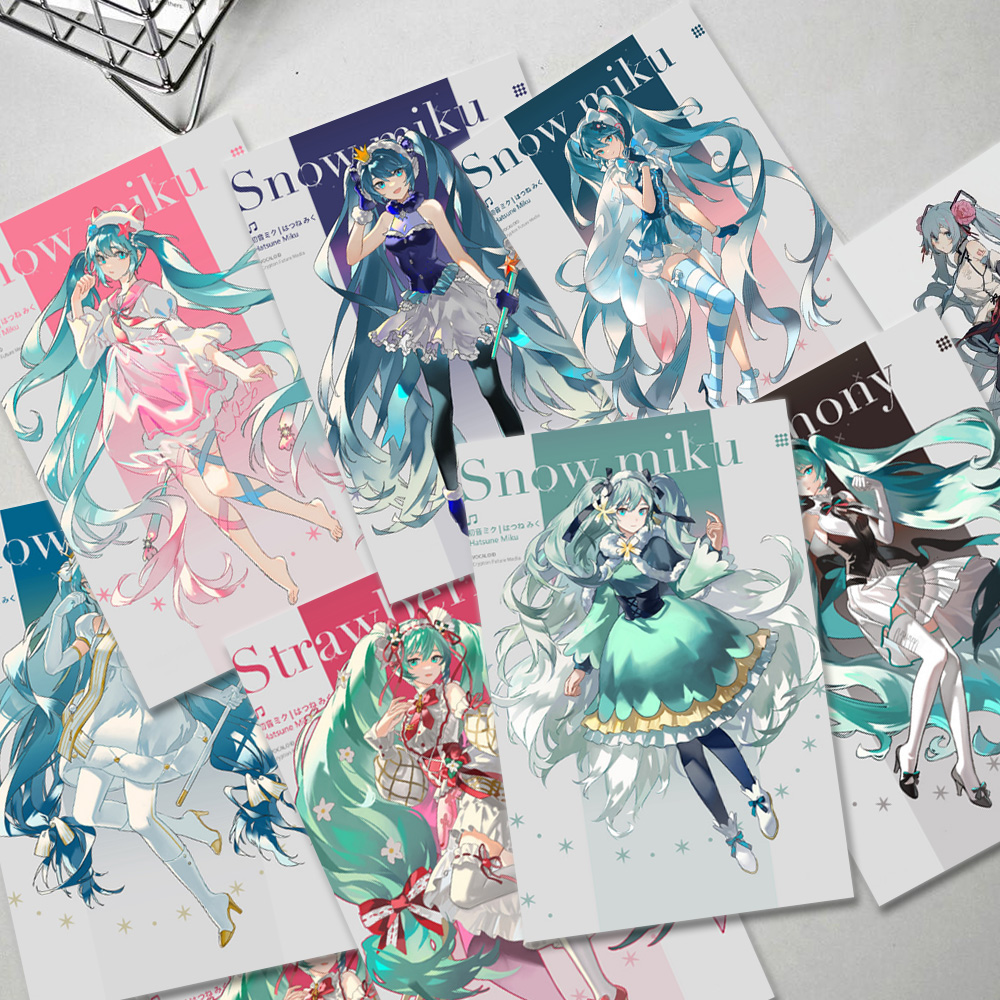 48张初音未来人物周边手账素材贴画装饰diy桌面手机平板贴画防水图片