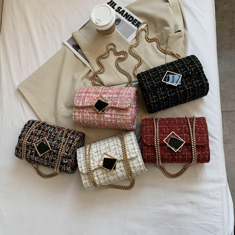 2024秋冬新款流行韩版百搭时尚ins迷你呢子包链条单肩斜挎包女包,箱包皮具/热销女包/男包,小方包,淘宝优惠券,粉丝福利购,淘宝优惠卷