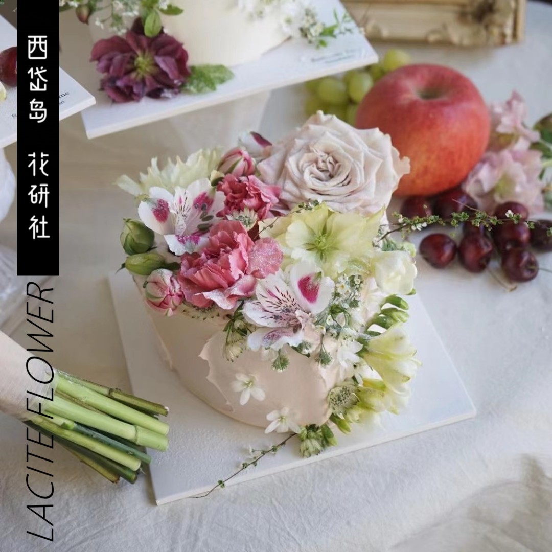 西岱岛 | 北京网红鲜花生日蛋糕戚风甜品聚会颜值 唯爱之恋QF041