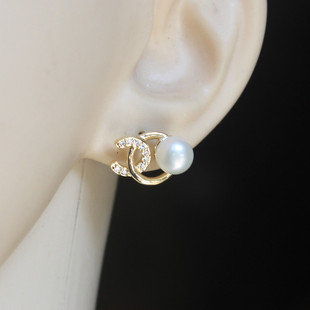 天然淡水珍珠耳钉 电渡金保色 新款珍珠耳钉 特惠珍珠饰品 清仓