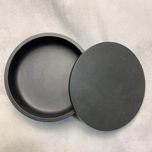 星子坑金星圆形带盖不干墨六寸墨海文房四宝歙砚