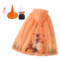 Kids Witch Mesh Cape Costume for Halloween Party thumbnail 2