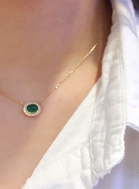 金钻石锁骨链复古礼物吊坠送女友