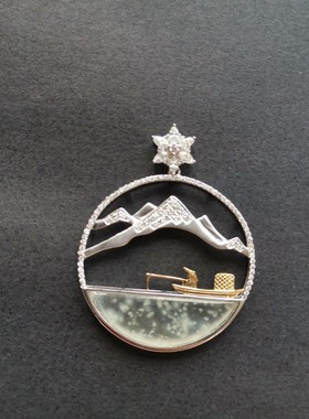 寒江雪文艺艺术首饰写意国风天然白冰玉髓吊坠毛衣链客户走心礼物