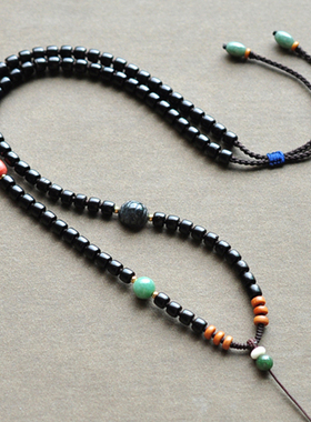 「龟仙人」龟壳原色椰壳椰蒂 多宝 翡翠玉石项链挂绳毛衣链SG102