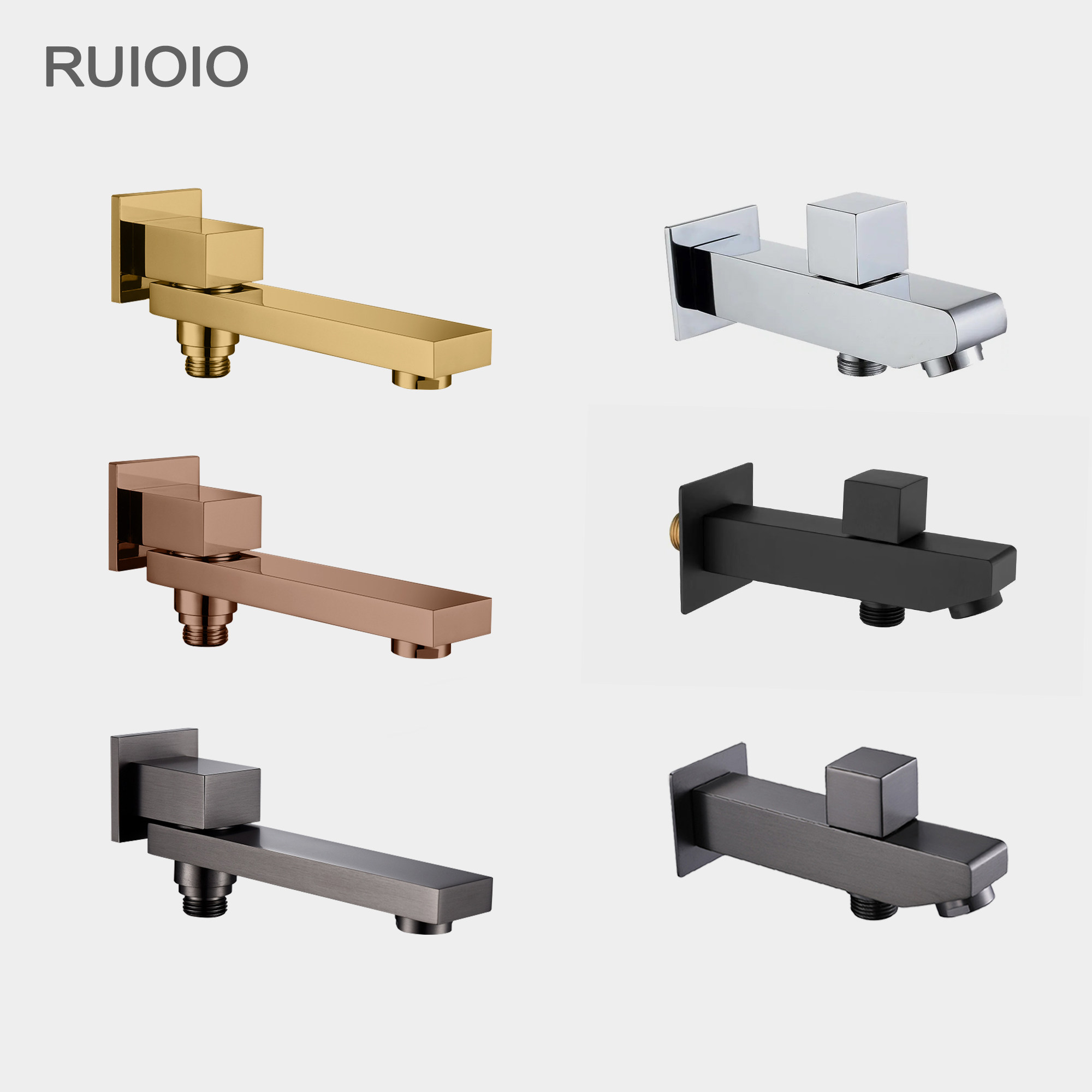 全铜可旋转带切换分水下出水咀暗装淋浴花洒下出水入墙龙头出水嘴