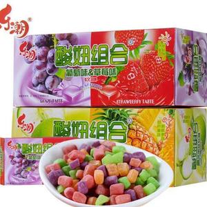 乐潮酸妞儿时混合水果软糖果汁含糖喜糖散装8090儿时回忆食品零食