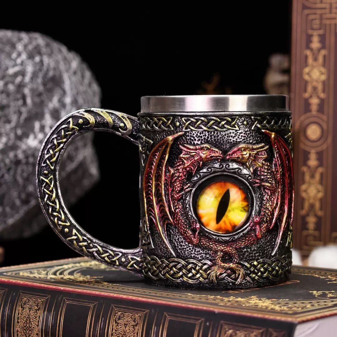 中世纪恶魔之眼龙眼睛啤酒杯个性龙造型马克咖啡杯水杯收藏礼品