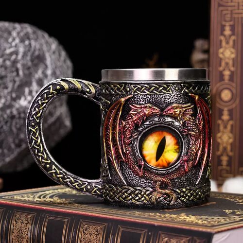 中世纪恶魔之眼龙眼睛啤酒杯个性龙造型马克咖啡杯水杯收藏礼品
