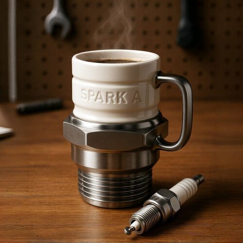 跨境新款Spark Plug Mug适合汽车迷收藏家独创火花塞马克杯咖啡杯
