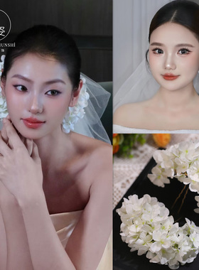 2025新款森系仿真花发簪新娘头花